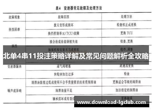 北单4串11投注策略详解及常见问题解析全攻略 北单4串11投注策略详解及常见问题解析全攻略